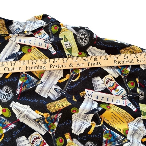 VTG Matt Rider Martini Shirt Men's XXL Button Up Short Sleeve Vodka Made In USA - Picture 10 of 13